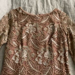 Bhldn Anthropologie blush beaded floral Dress